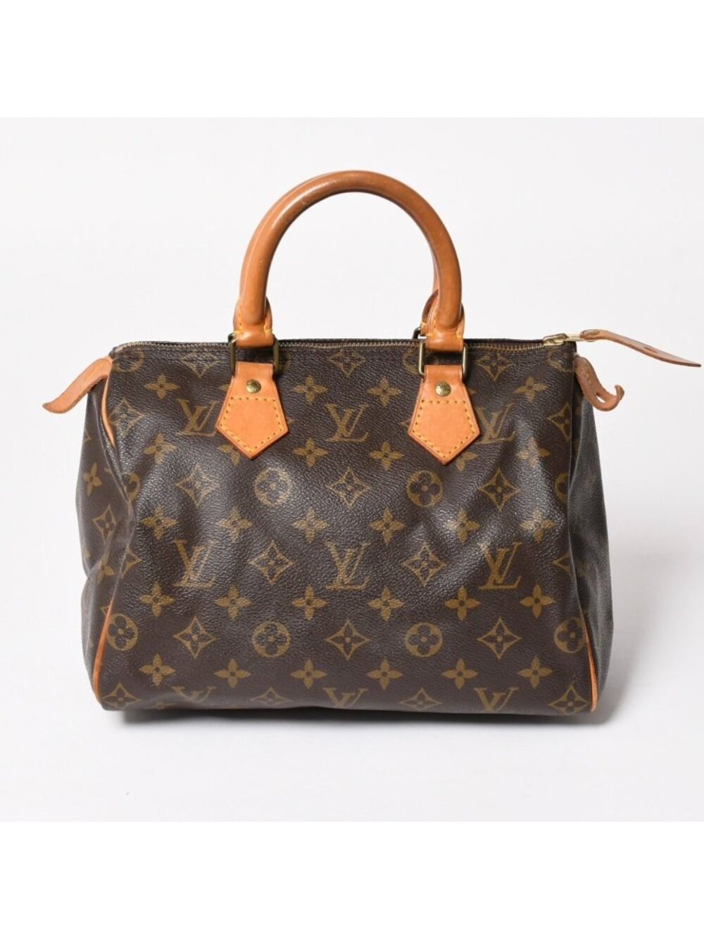 Louis Vuitton Speedy 25 Handbag Monogram Leather Brown Gold